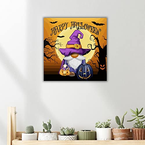 Nain de citrouille en bois suspendu Halloween déco murale maison - 5