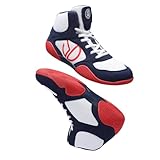 Men's Wrestling Shoes with Lightweight,Sdtdid Boxing Shoes Made of Micro Suede for Gym,Powerlifting,Bodybuilding,Training Etc. Blue Red
