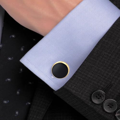 Mancuernillas clásicas redondas para hombre miniatura 6