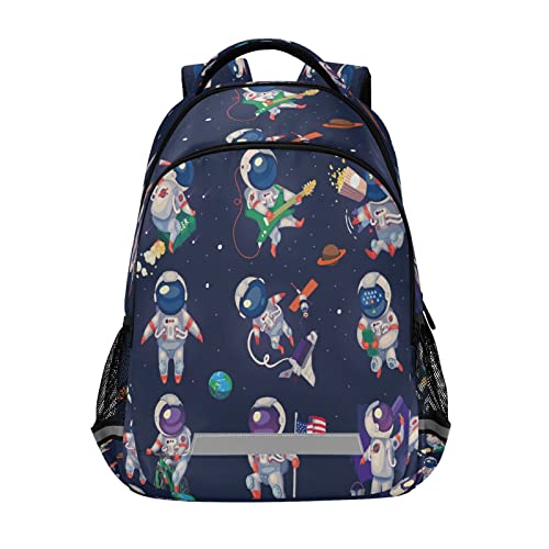 Sac à dos scolaire astronaute noir Vnurnrn pour garçons et filles