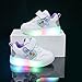 Egmy Toddler Sports Shoes New Princess Shoes Cartoon LED Lights Small and Medium Girls Fashion Board Shoes Shoes Purple, 5.5-6 Years