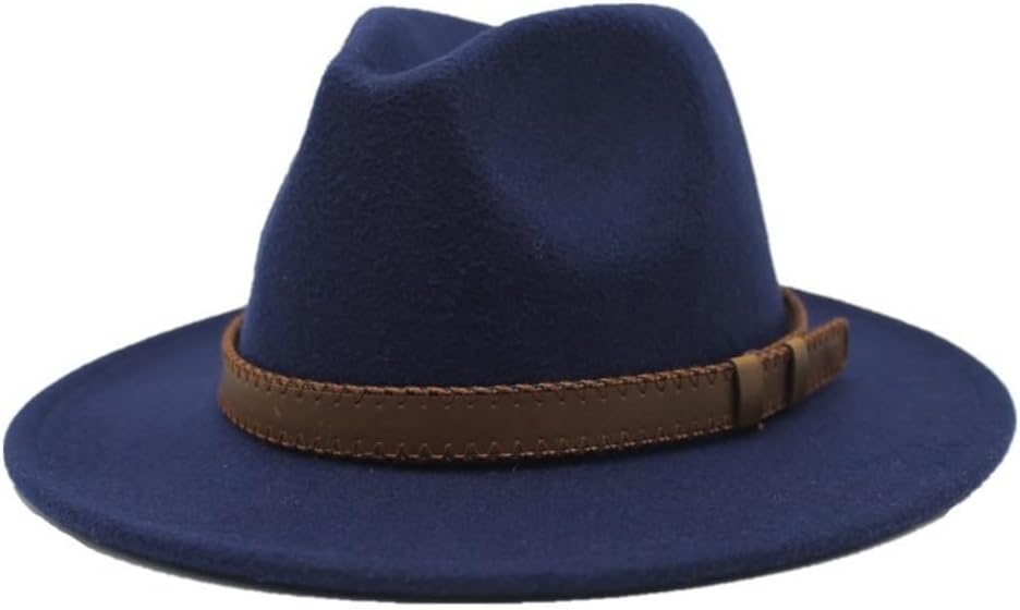 Classic Wide Brim Fedora Hat in Lime Green Wool Felt, Western Style with Brown Leather Band, Vintage Inspired Headwear