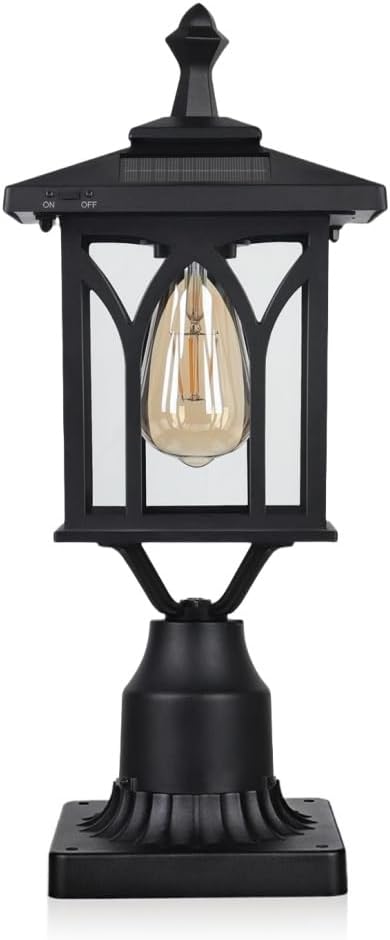 Kemeco ST4328Q Solar Post Light Outdoor Cast Aluminum LED Lamp Fixture with 3-Inch Fitter Base for Yard Garden Post Pole Pillar Mount Landscape Driveway