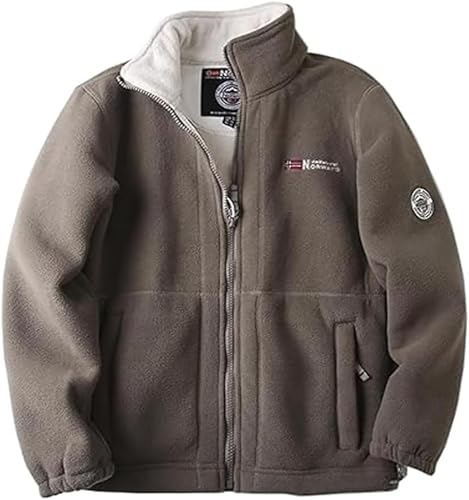 KEYULI Giacca da Uomo con Cappuccio in Pile a Doppio Strato,Giacca Sherpa Ultra Calda a 360 Gradi per Gli Uomini,Giacca in Pile Polare con Zip Completa Invernale con Tasche (S (60-70) kg,Kaki)