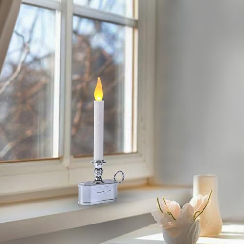Image of Window Candles Battery Operated with Timer 8 Hours on and 16 Hours Off Led Warm White with Flicker Flame