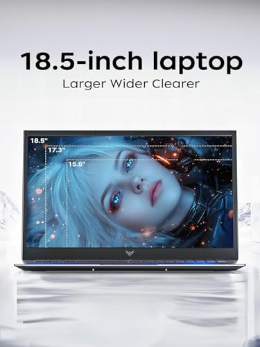 Image of MALLRACE Gaming Laptop,18.5 inch Laptop with Intel Quad-Core Processor (Up to 3.6GHz),8000 mAh Battery,16GB DDR4 RAM 512GB SSD, WiFi 6, Webcam,2026 Windows 11 Laptop Computer for Video Editing