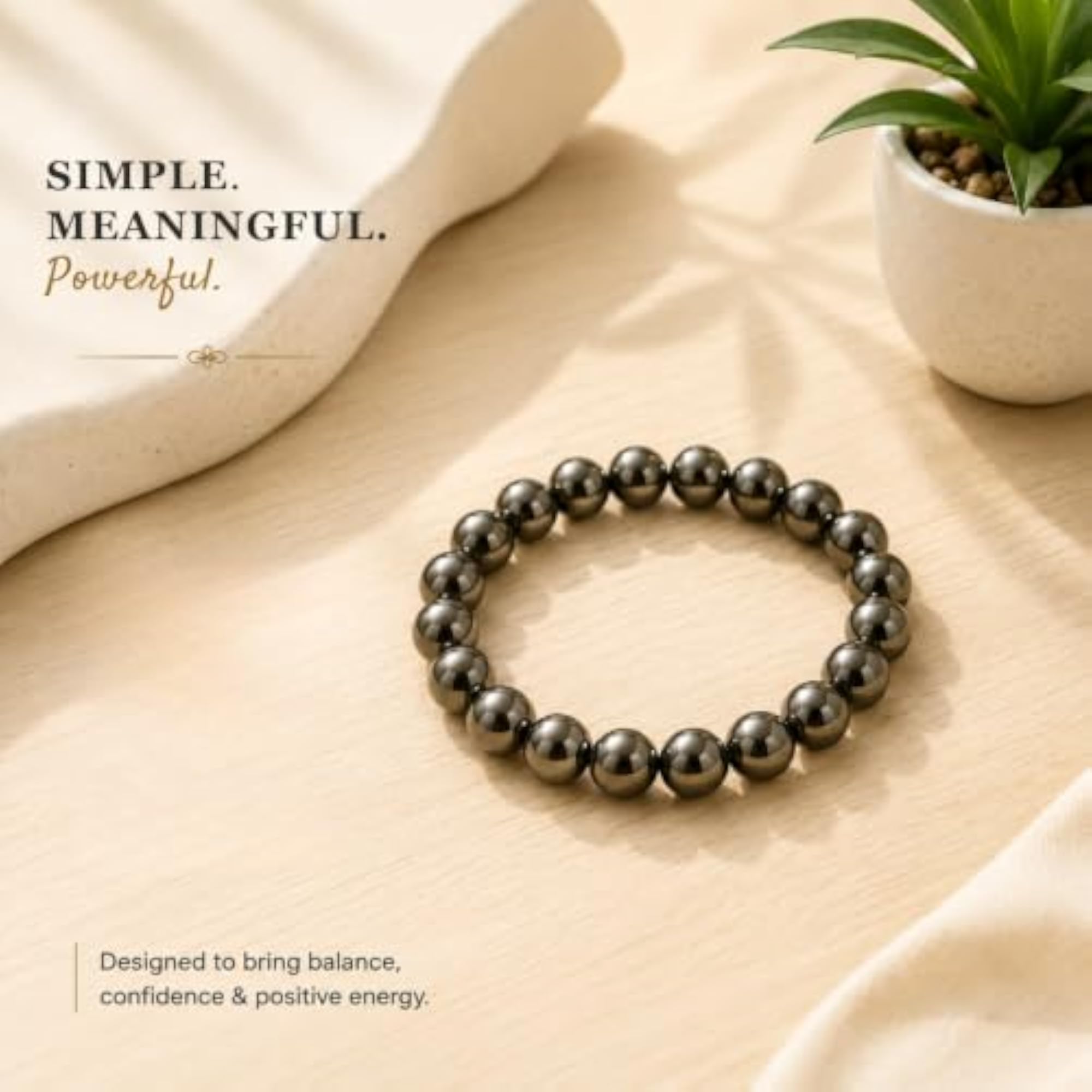 Raw Pyrite Protection Bead Bracelet, Unisex Confidence & Strength
