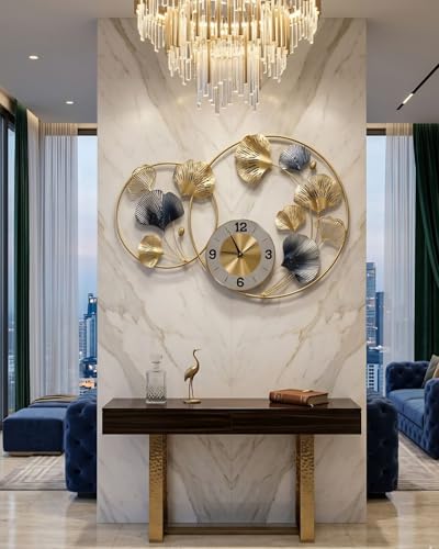 Image of Metal Wall Clock Antique Design Big Wall Clock for Bedroom, Living Room, Stylish Designer Big Unique Clock for Wall (Design 3)