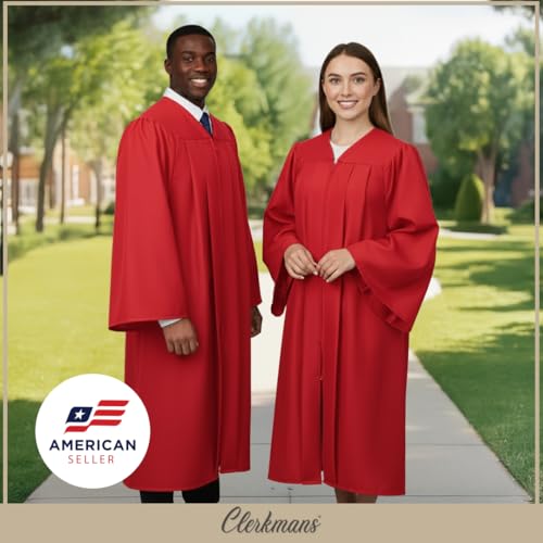 Image of CLERKMANS Unisex Adult Matte Graduation Gown, Choir Robe