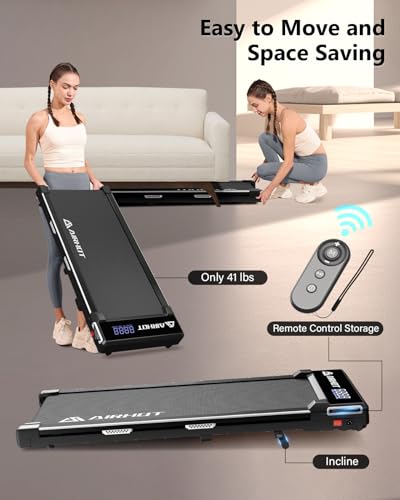 Image of Walking Pad with Incline, 4 in 1 Under Desk Treadmill for Walking and Jogging, Portable Walking Treadmill with Remote Control Lanyard for Home, 2.5HP Low-Noise in LED Display