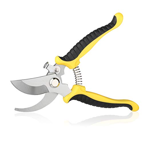 Love&Mini Pruning Shears Garden Clippers Bypass Pruners - 7.5\" Hand Gardening Cutter Clippers for Plants Garden Tools with Spring and Stainless Steel Blade