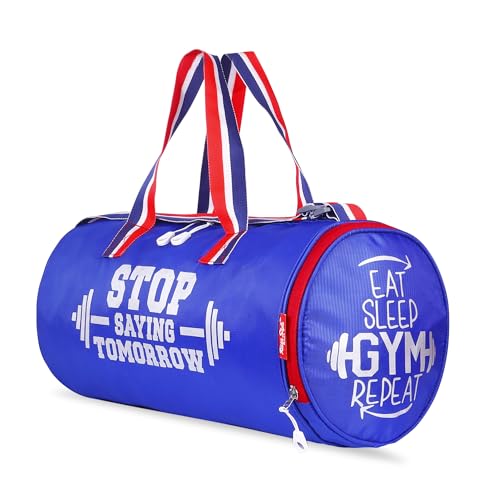 Image of Unisex Duffle Bag Gym Bag Workout Duffle Athletic Duffle Bag Gender-Neutral Gym Bag(Blue & Red)