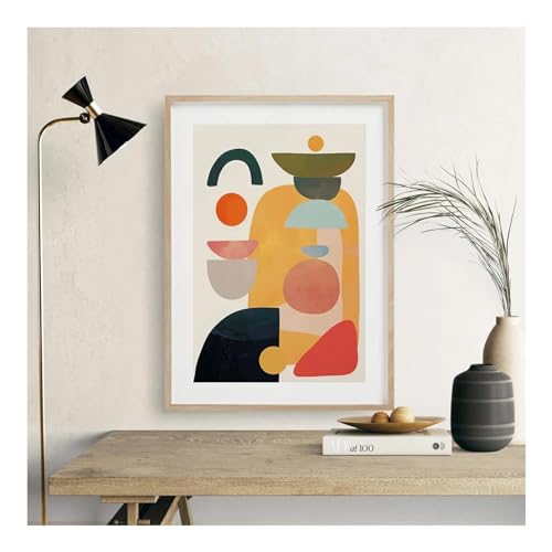 Affiches abstraites géométriques colorées 20x35cm avec cadre interne JGGXHM