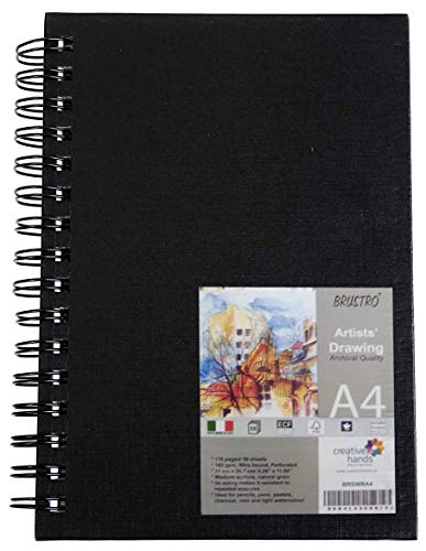 Image of Brustro Artists Stitched Bound Sketch Book, A3 Size, 160 Pages, 110 GSM & Brustro Artists Wiro Bound Sketch Book, A4 Size, 120 Pages, 160 GSM (Acid Free)