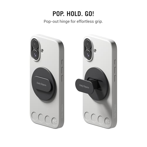 Image of DailyObjects Case Holder Phone Grip Compatible with iPhone & MagSafe Phones /Cases - Anti-Drop Grip, One-Handed Use, Phone Stand - Carbon Black