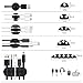 Cable Clips, Cable Organizer, Cord Management, Wire Management System, 10 Pieces, Self Adhesive for Your Wires, Charging and Mouse Cord Black Form Whellen