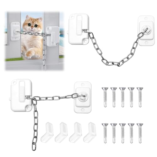 PRZRAO 2 PCS Window Locks for UPVC Windows Self Adhesive Window Restrictor Adjustable Window Locks Child Safety No Drilling Required Window Safety Locks for Metal Wooden Sliding Window