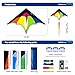 3-Piece Set Delta Kite for Easy to Fly Large Kite for Kids and Adults - Perfect Family Outdoor Toy, Beach Fun for Family Activities (Petal Blue+Green+Yellow, 3)