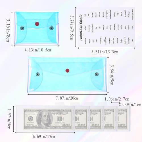 2 peças de envelopes de dinheiro para dinheiro, carteira econômica com envelopes de dinheiro, envelo