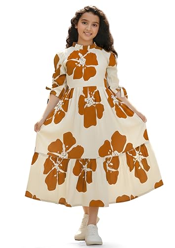 Image of Fashion Dream Girl's Rayon Floral Printed Dress|Girls Dress|Western Dress|Casual Wear
