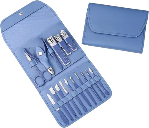 Image of VORLA Professional Manicure & Pedicure Kit, Stainless Steel Grooming Set with Nail Clippers, Cuticle Trimmer, Scissors & Tweezers (16 in 1 manicure)
