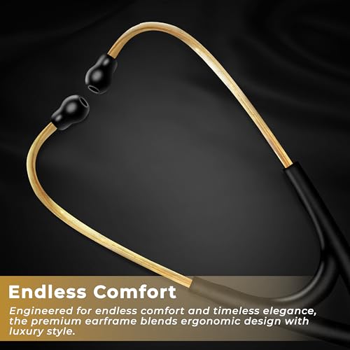 Image of Otica Gold Finish Master-Style Cardiology Stethoscope, Premium Acoustic Performance, Durable Design, Ideal for Doctors, Nurses, EMTs, Medical Students (Yellow)