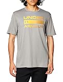 Under Armour Herren T-Shirt mit Schriftzug Team Issue Wordmark, kurzärmelig Hemd, Beton (066) / Omega Orange, Medium