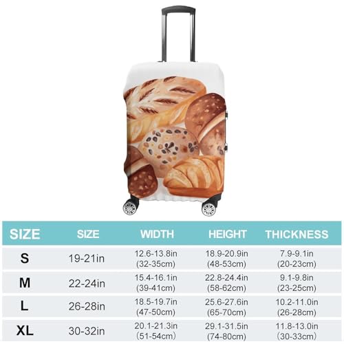 Painted Bread Printed Luggage Cover Protector, Fits 18-32 Inch Luggage2