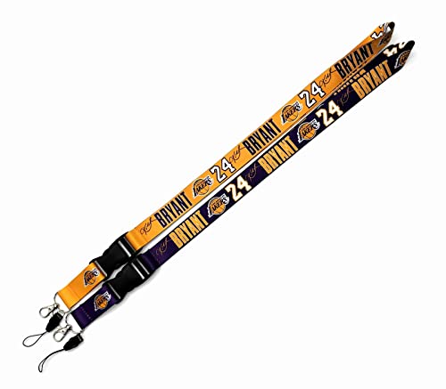 2-Pack Kobe Lakers Lanyards For Id Badges, La Bryant Phone Lanyard For Keys For Men And Boys, Basketball Team Coach Lanyard, Cool Lanyards For Guys Great Gift For Kobe Fans #TOP1