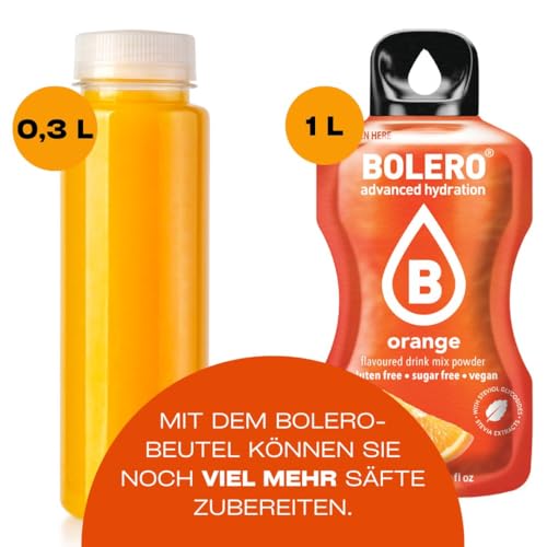 Bolero LEMON & LIME 24x3g | Saftpulver ohne Zucker, gesüßt mit Stevia + Vitamin C | geeignet für Kinder, Sportler und Diabetiker | glutenfrei und veganfreundlich | Zitronen und Limettengeschmack