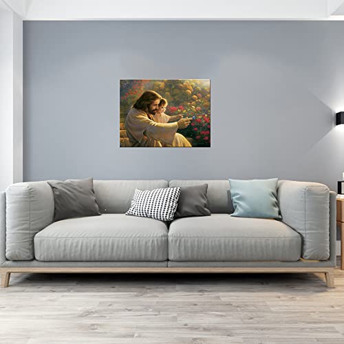 Vanow Jesus Christ And Child Religious Spiritual Office Wall Art Canvas Painting Print God Artwork For Living Room Wall Decor Frame Ready To Hang (Jesus Christ And Child, 12X16Inch) #TOP4