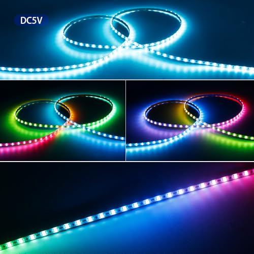Tira LED RGB WS2812B 3.2FT 160 LEDs/m Flexible DC5V miniatura 5
