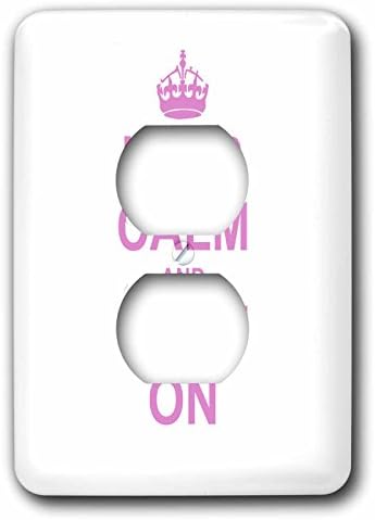 3dRose lsp_157760_6 Keep Calm And Quilt On - Carry On Quilting - Quilter Gifts - Pink Fun Funny Humor Humorous - 2 Plug Outlet Cover image 4