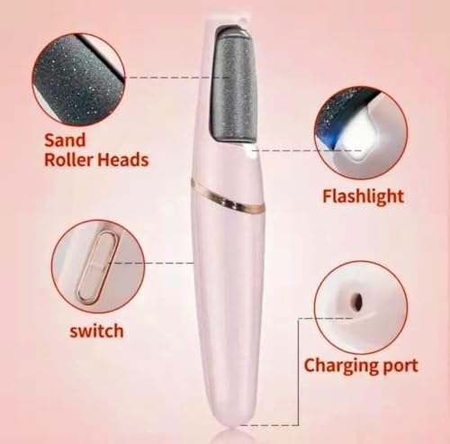 Image of QUIXOTIC callus remover for feet dead skin remover pedicure tools Callus Remover Hard and Dead Skin Remover Electric Foot Callus Remover Rechargeable Pedicure Tool pedI (fast charging) A1 (PINK)