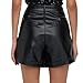 hibshaby Womens Black Shorts, Faux Leather Shorts Wide Leg High Waist Casual Shorts with Pockets Fashion Trendy X-Large