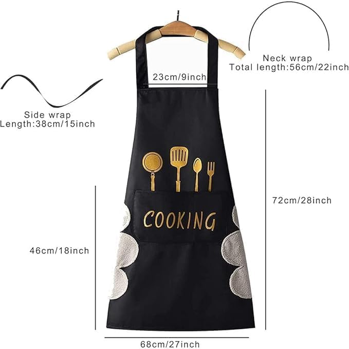 Image of Optish Premium Waterproof Apron for Kitchen | Comfortable Cooking Apron with Pocket | Durable Kitchen Apron for Women Waterproof & Dishwashing Use Easy Release (Pack of 1)