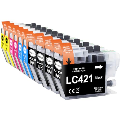 Yowell LC421 Druckerpatronen Kompatibel für Brother LC421 Multipack Patronen für Brother DCP-J1050DW DCP-J1140DW MFC-J1010DW,10er Pack