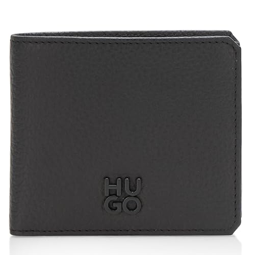 HUGO, Nesh Stacked Logo Bifold Wallet, Catfish Black, One Size