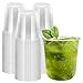 LIANGYUNZE 120 Pcs Disposable Stemless Clear Plastic Cups 12OZ NATURAL Arc Plant Based wine glasses For Parties Weddings Birthdays Cocktail BPA Free Recyclable Clear Cold Cups 1