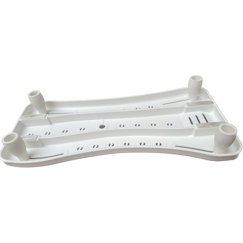 Plus SANTÉ – Planche de Bain SANTORIN avec poignée | 75×35,5 cm, Fixation réglable 43–68 cm, Surface antidérapante avec Drainage, PVC Haute résistance | 2,8 kg | 136 kg