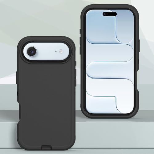 Image of Rugged Case Compatible with iPhone 17 Air | Heavy-Duty Shockproof Protective Cover, Black