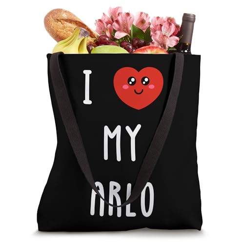 Bolso tote divertido con estampado 'I Love My Arlo Name' miniatura 4