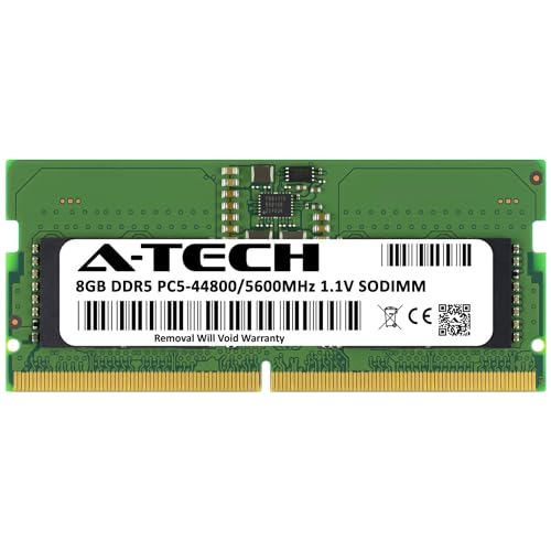 Image of A-Tech 8GB DDR5 5600MHz PC5-44800 CL46 SODIMM 1.1V Non-ECC Unbuffered SO-DIMM 262-Pin Laptop Computer RAM Memory Upgrade Module