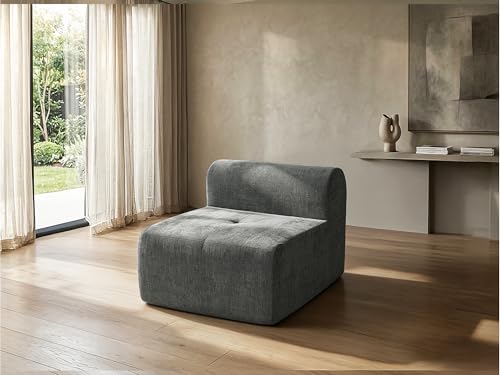 Image of 37 inch Oversized Boneless Couch, Comfort Cloud Sectional Couches for Living Room, Modular Sofa High Back & Extra Deep Seat, No Assembly, Soft Chenille Fabric (Dark Grey, 37 inch-Single Seat)