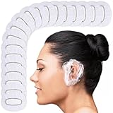 200 Pack Ear Covers for Shower - Disposable Ear Covers for Hair Dye Shower Ear Covers Ear Shower Caps for Adults - Ear Caps for Shower Plastic Ear Covers for Showering Waterproof Ear Covers for Shower