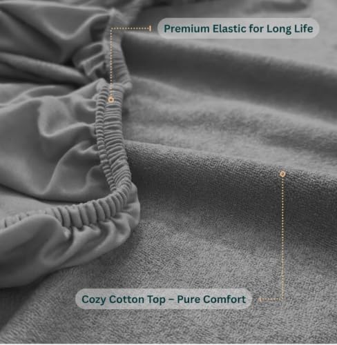 Image of Waterproof Mattress Protector 6x6.5 Feet (72x78) | Elastic Fitted Bedsheet | Soft & Durable Gadda Cover Dustproof By Bharat Griha BG16