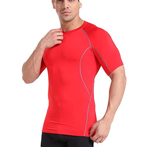 Haut de compression court rouge BaronHong taille L pour le sport