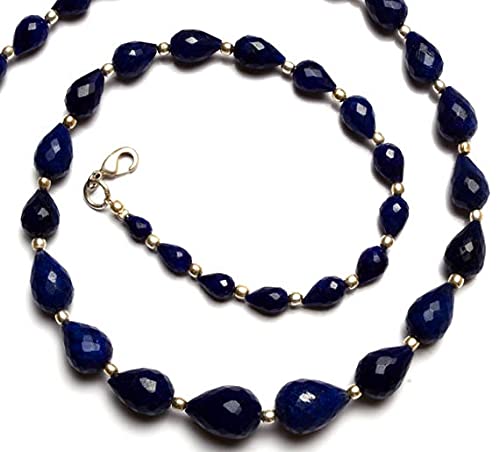 Corundum Blue Sapphire facetté en goutte briolette pour haute joaillerie