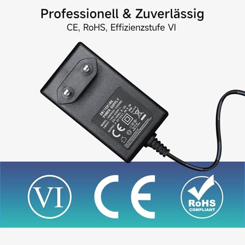 Netzteiladapter 9 V 1 A 9 W 1,8 m, AC-DC-Schaltadapter (Eingang 100 – 240 V, Ausgang 9 Volt 1 A), DC 9 V 5,5 x 2,1 mm Transformatorstecker zur Wandmontage, CE-gelistet