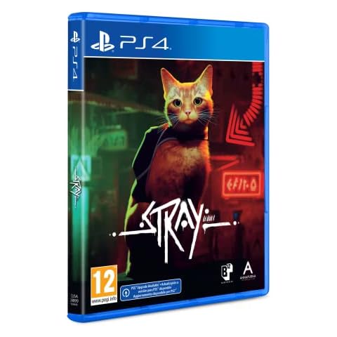 Stray (PS4) - Juego de Misterio en Ciberciudad Olvidada con 6 Tarjetas de Arte Cover